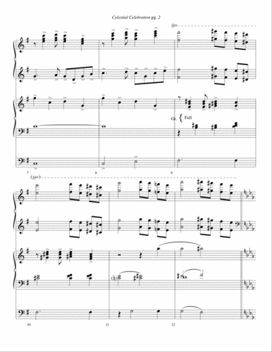 Celestial Celebration--Piano-Organ duet Celestial Celebration--Piano-Organ duet Piano scores gallery preview page 3