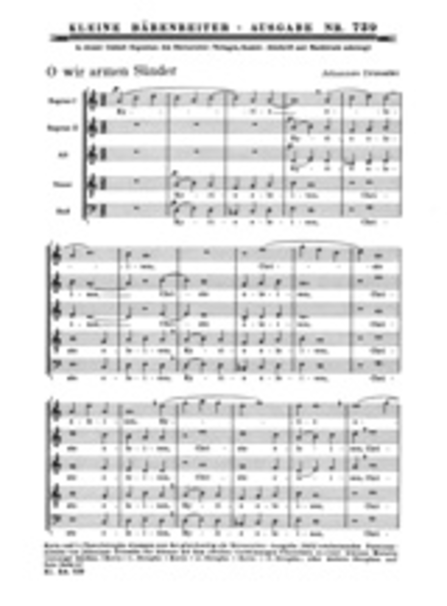 O wir armen Sünder O wir armen Sünder 4-Part scores gallery preview page 1