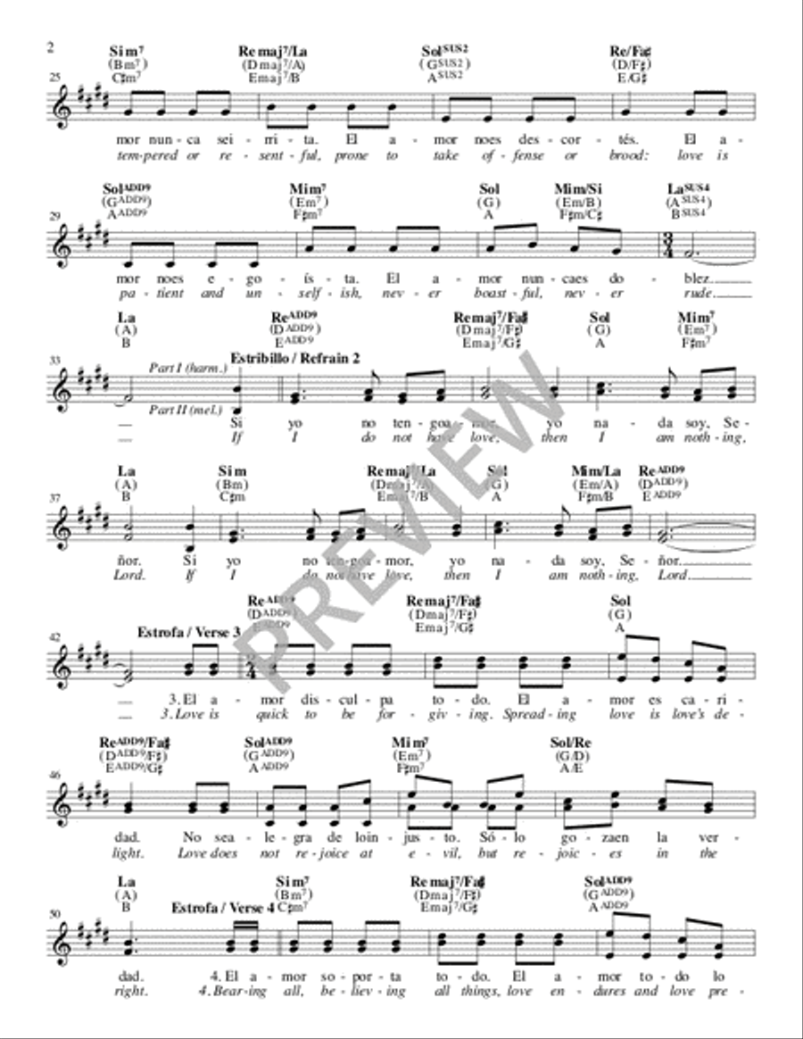Si Yo No Tengo Amor / If I Do Not Have Love - Guitar edition Guitar scores gallery preview page 2