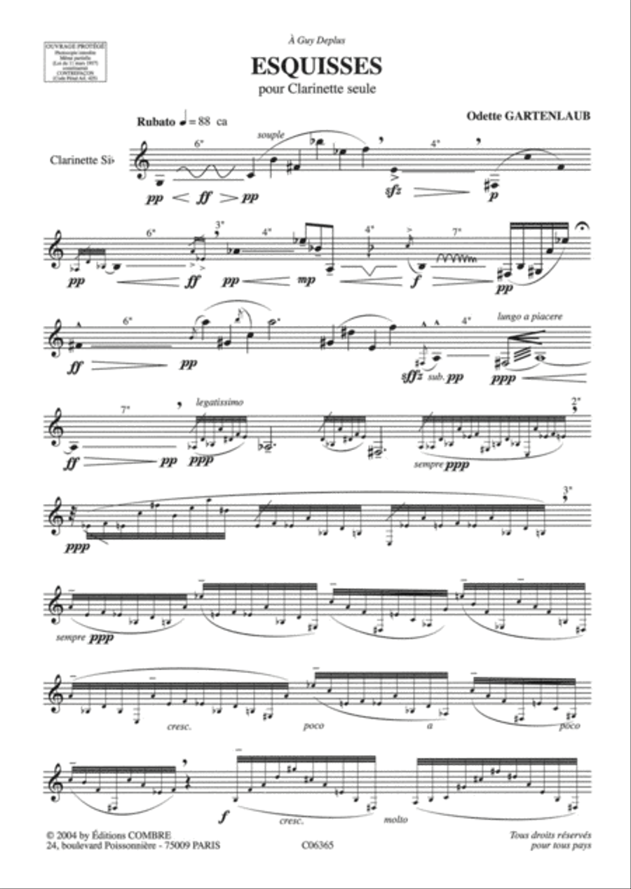 Esquisses Clarinet Solo scores gallery preview page 2