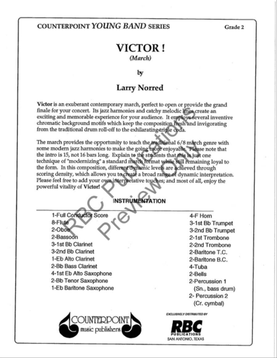 Victor (Score) Concert Band scores gallery preview page 2