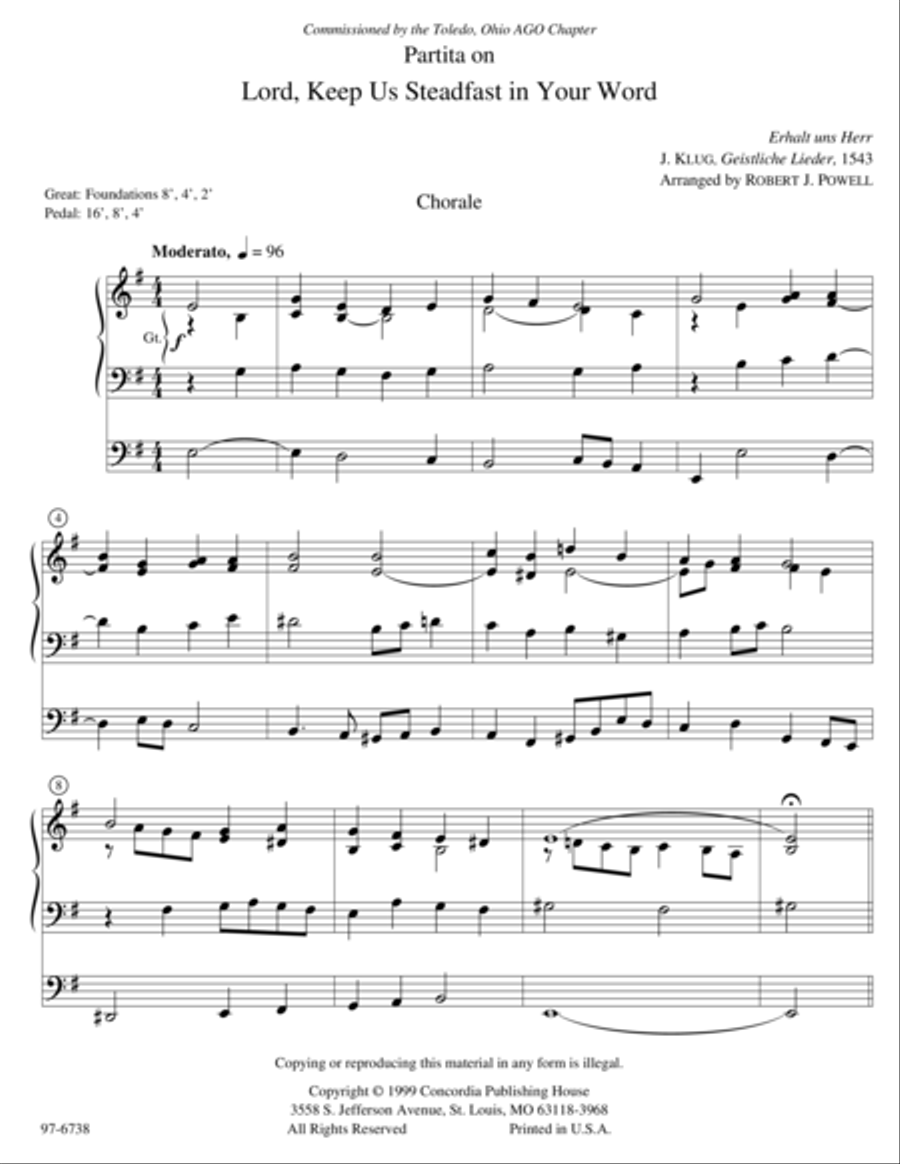 Partita on Lord, Keep Us Steadfast in Your Word Organ scores gallery preview page 2