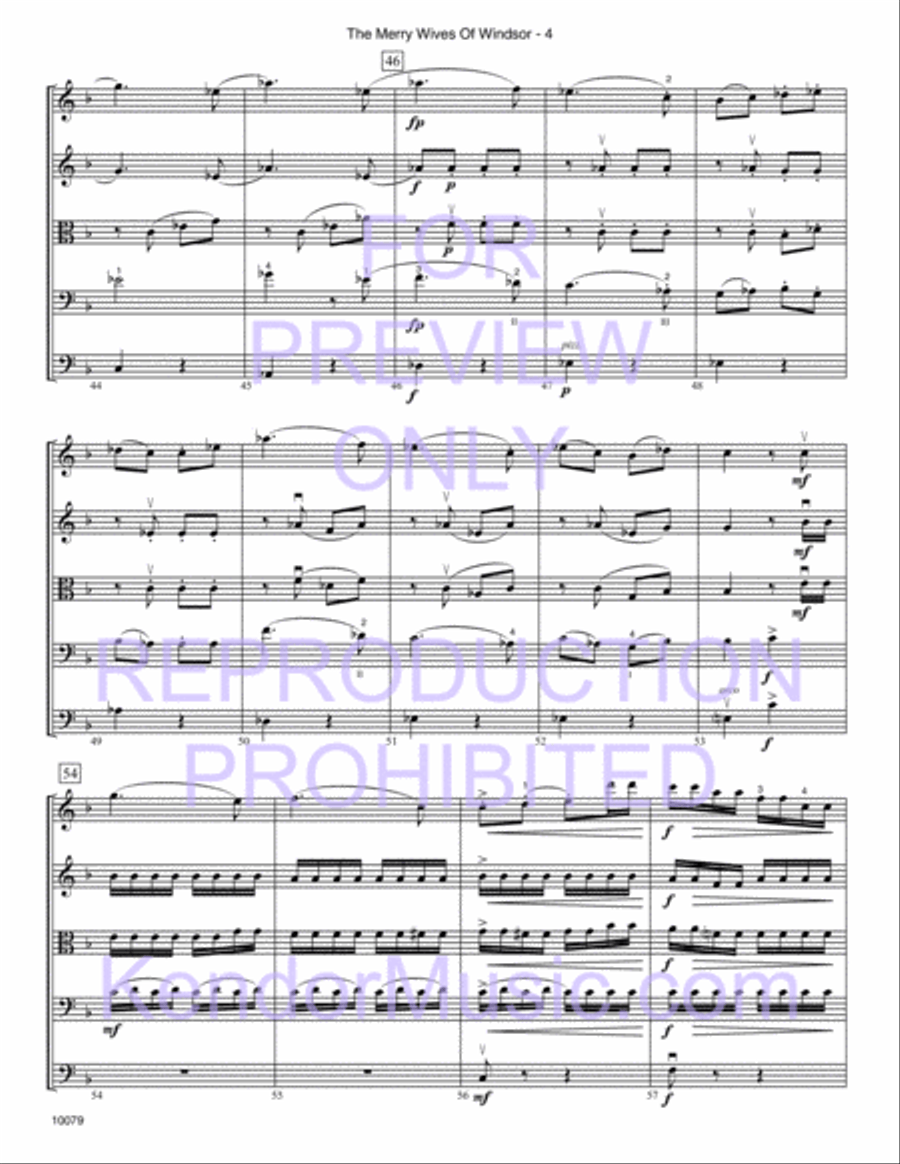 Merry Wives Of Windsor, The (Themes From The Overture) Orchestra scores gallery preview page 6