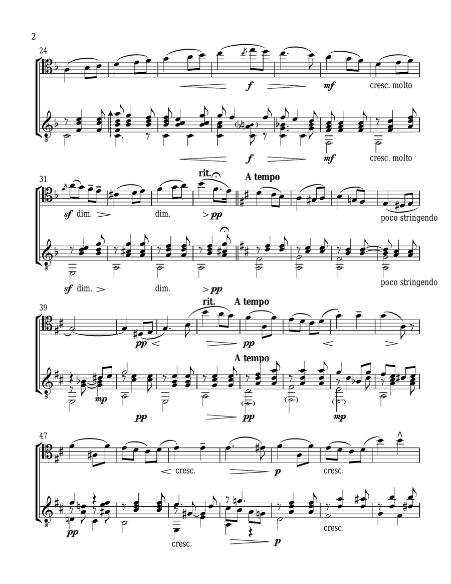 Salut D'Amour (Cello and Guitar) - Score and Parts String Duet scores gallery preview page 2