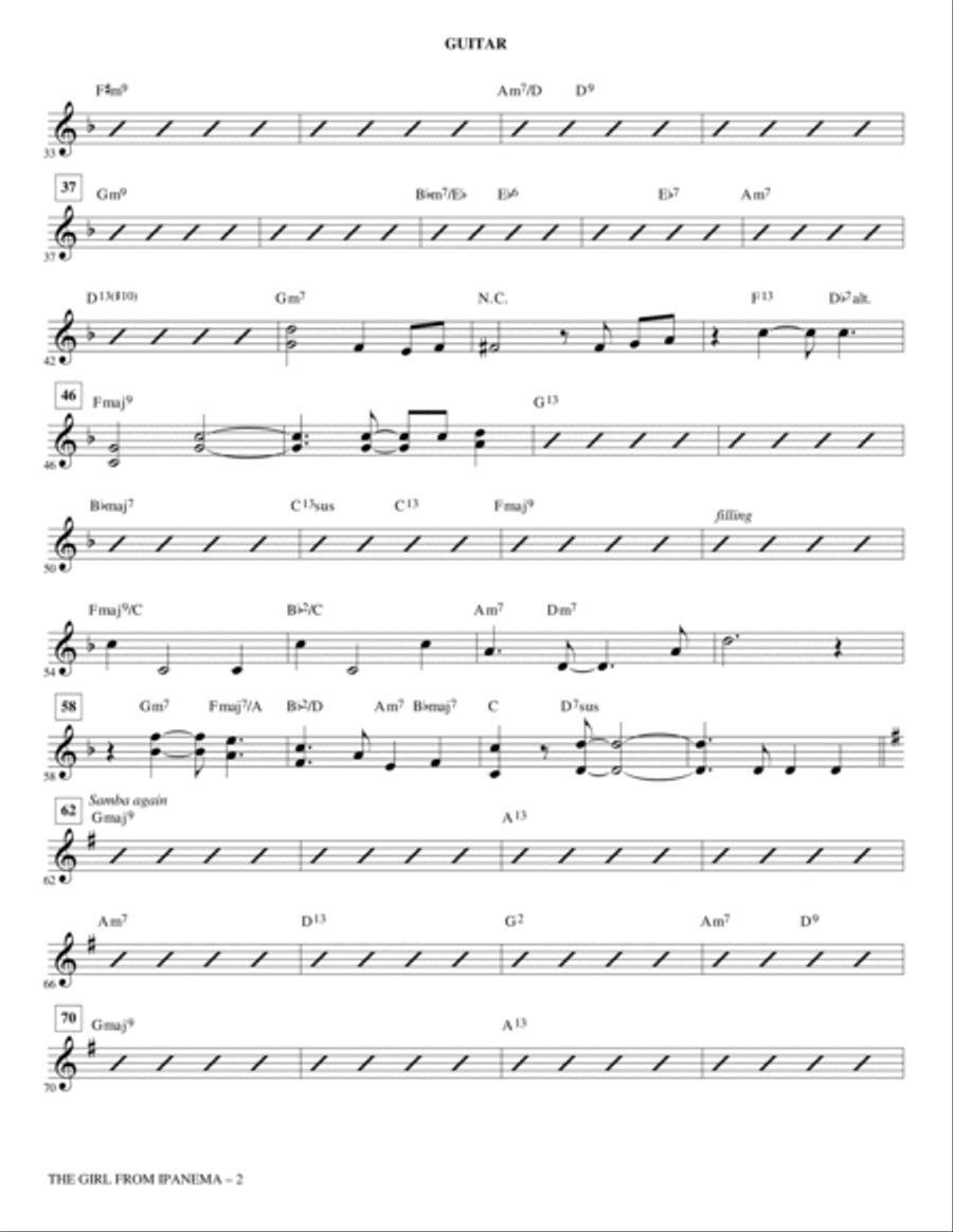 The Girl From Ipanema - Guitar Choir scores gallery preview page 2