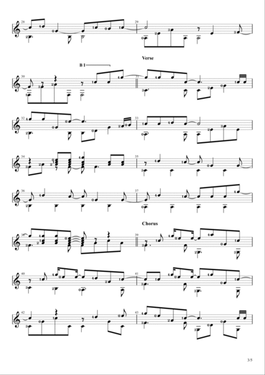 You're Beautiful Electric Guitar scores gallery preview page 3