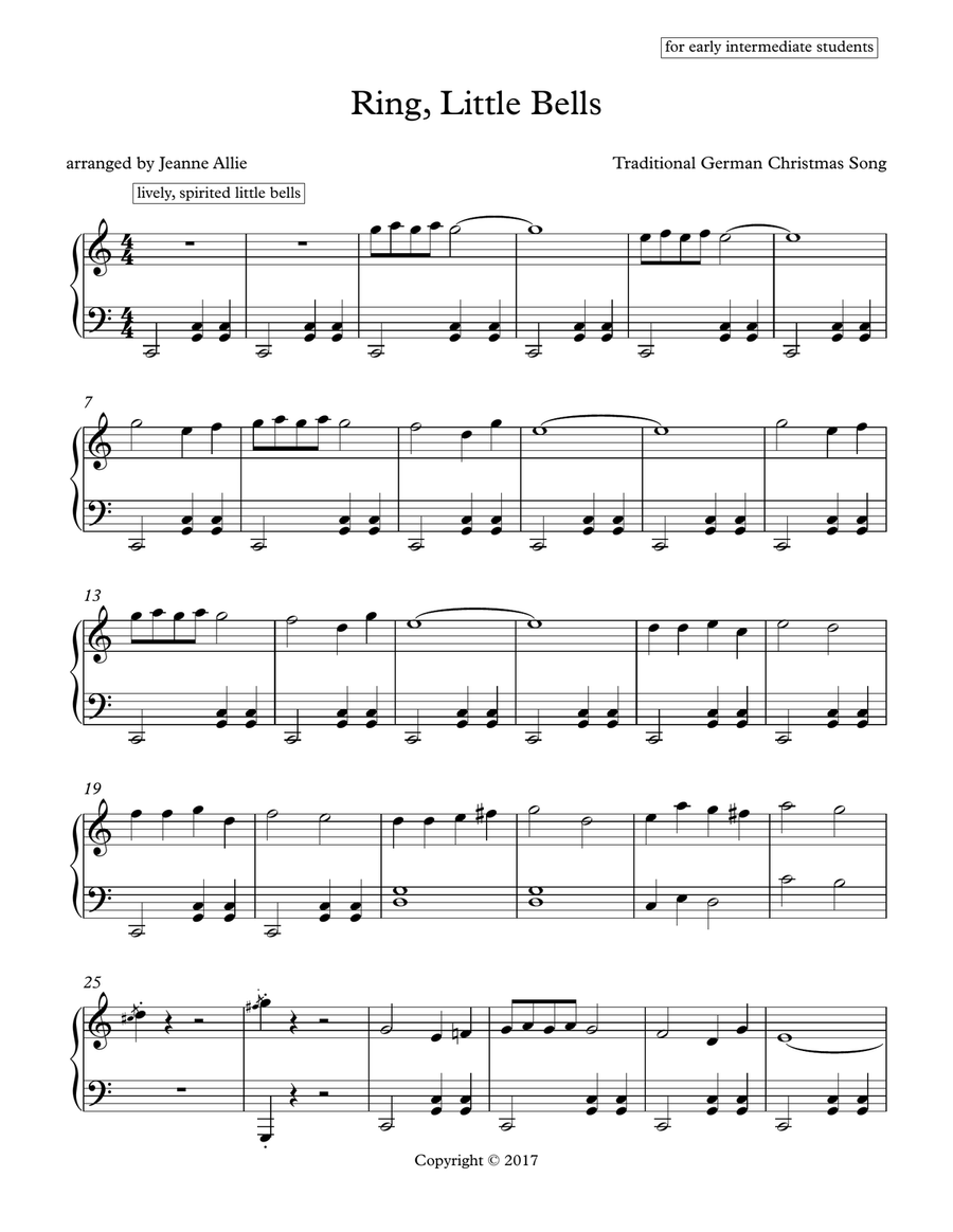 Ring, Little Bells Easy Piano scores gallery preview page 1