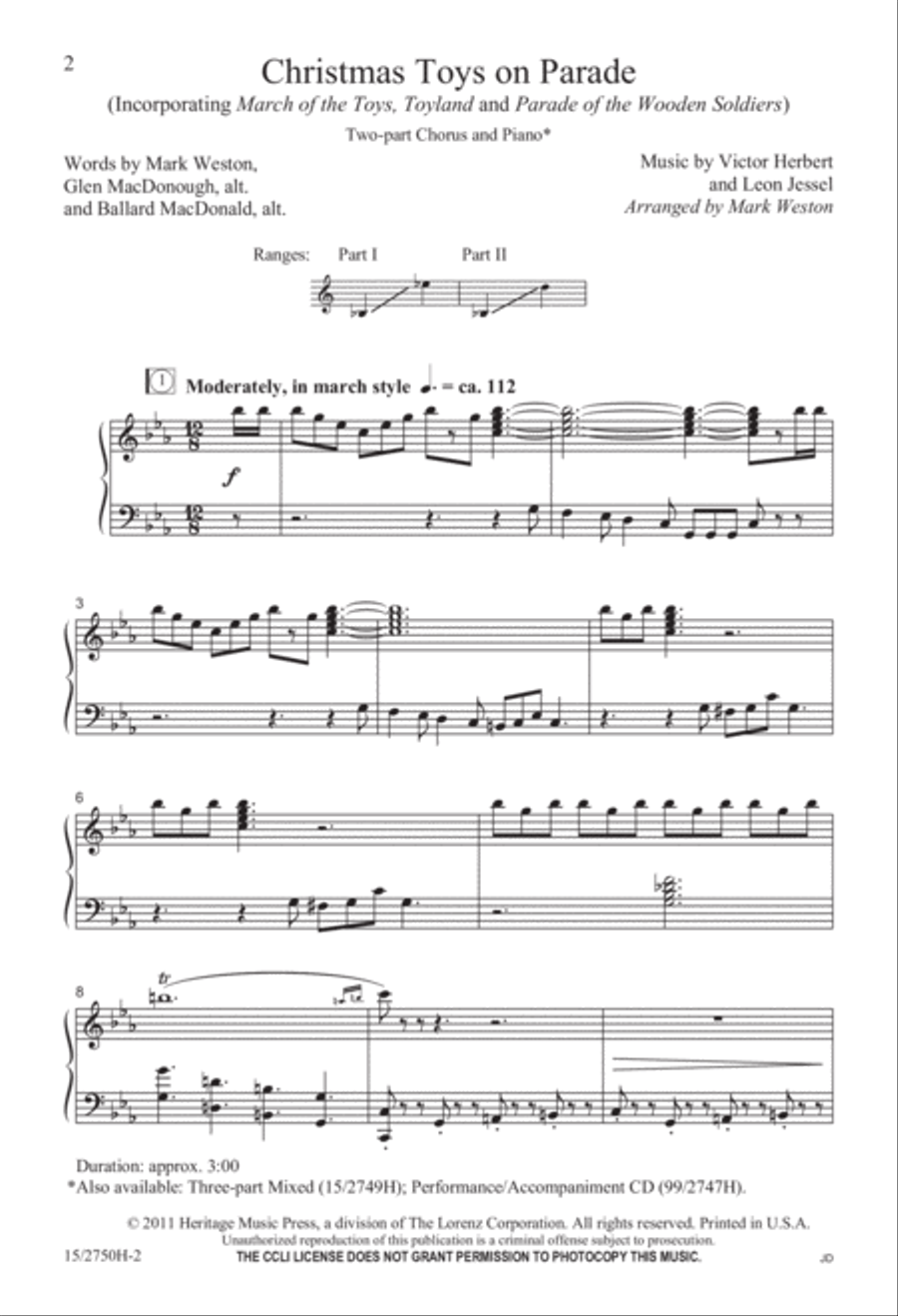 Christmas Toys on Parade Christmas Toys on Parade 2-Part scores gallery preview page 2