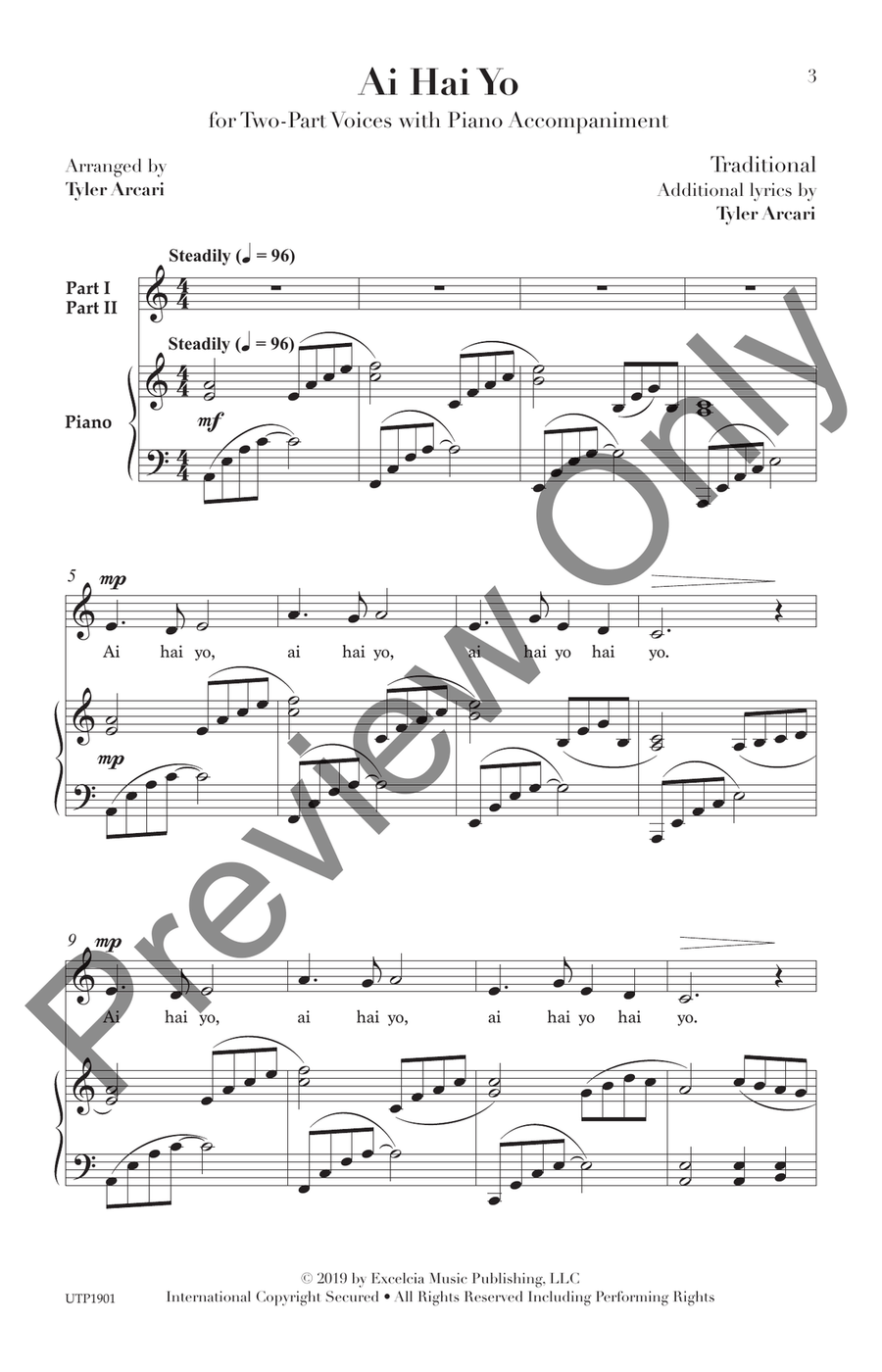 Ai Hai Yo Ai Hai Yo Unison Choir scores gallery preview page 2