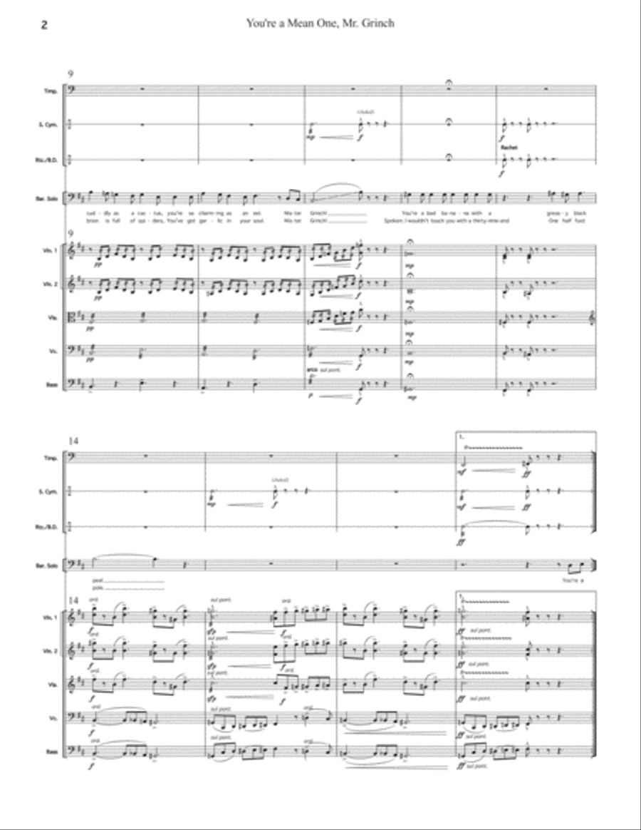 You're A Mean One, Mr. Grinch Small Ensemble scores gallery preview page 2
