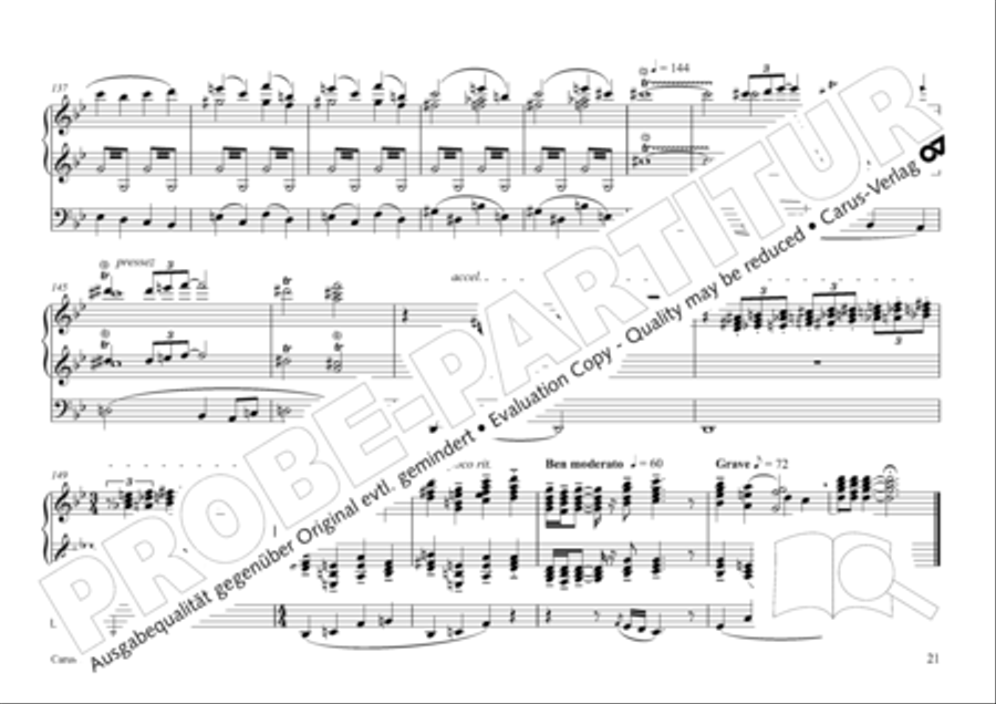 Tournemire: Funf Improvisationen fur Orgel solo Organ Solo scores gallery preview page 21