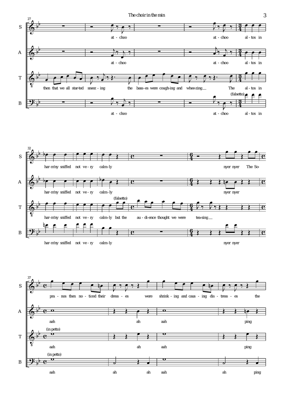 The choir in the rain (SATB) 4-Part scores gallery preview page 3
