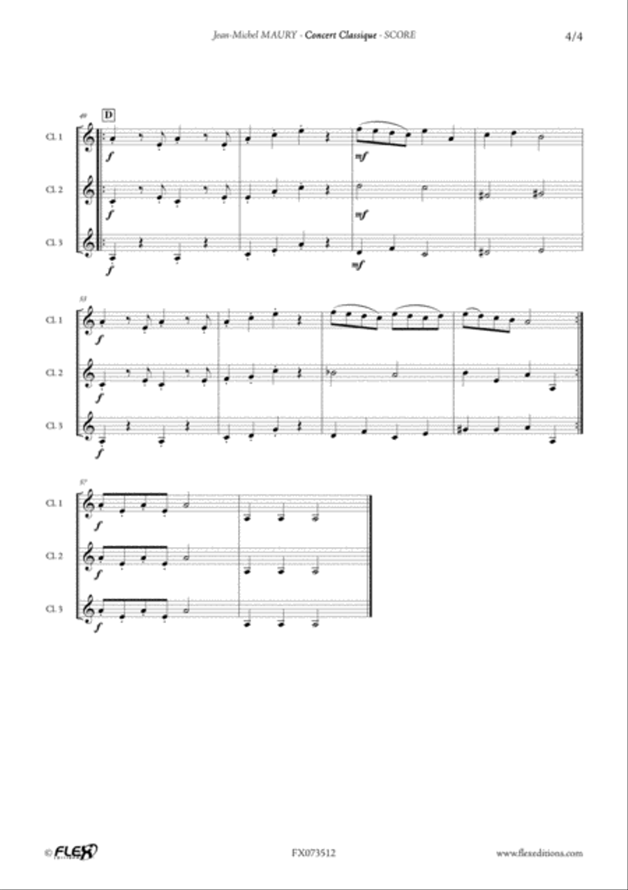Concert Classique B-Flat Clarinet scores gallery preview page 5