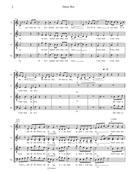 Danny Boy SATB - 2017 Choral Contest Entry image number null
