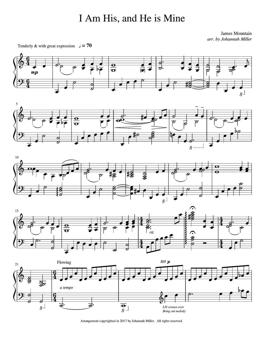 I Am His and He Is Mine I Am His and He Is Mine Piano Solo scores gallery preview page 1
