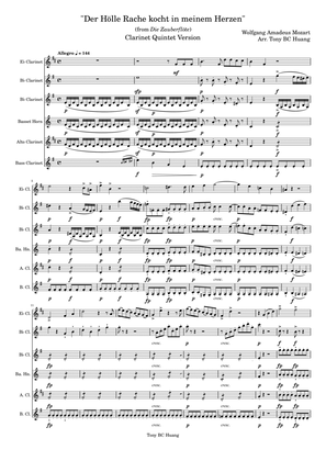 Book cover for Mozart: Der Holle Rache kocht Clarinet Quintet Version