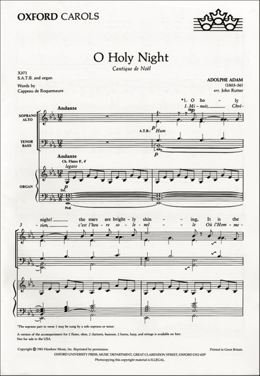 O Holy Night 4-Part scores gallery preview page 1