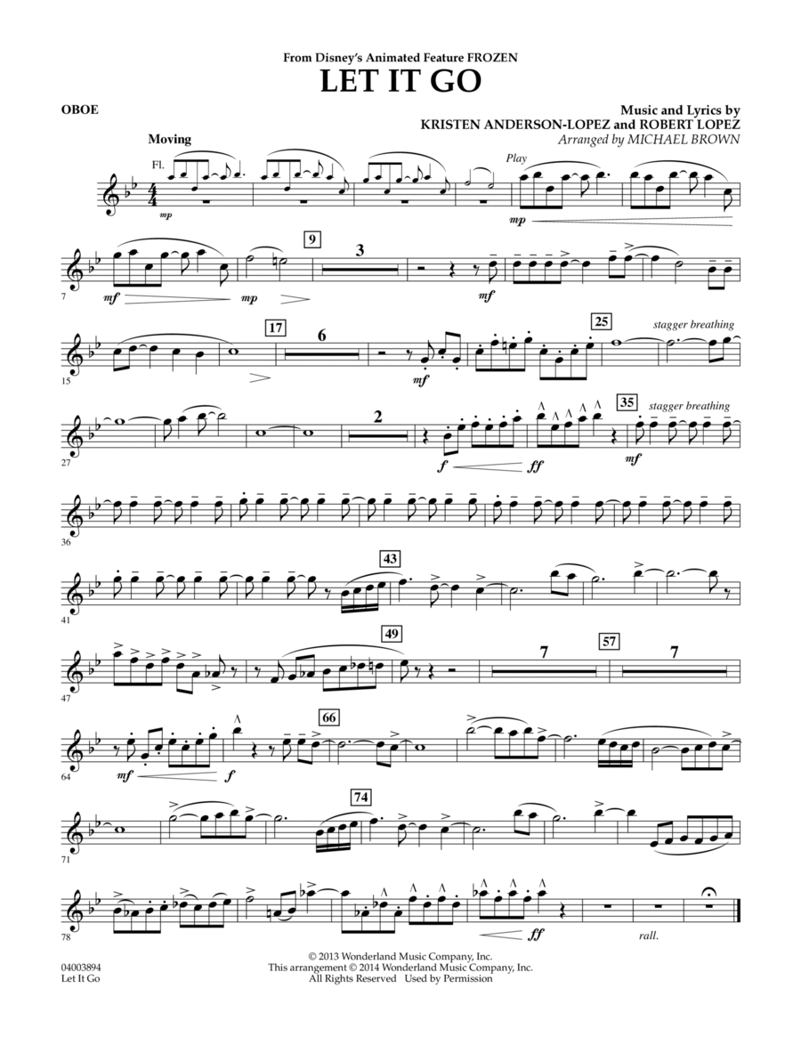 Let It Go - Oboe Concert Band scores gallery preview page 1