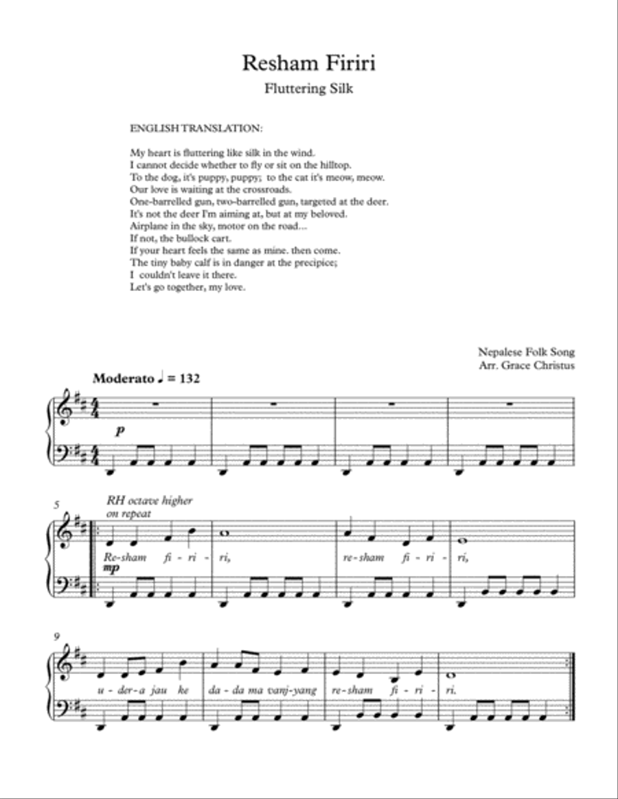 Resham Firiri Resham Firiri Piano Solo scores gallery preview page 1