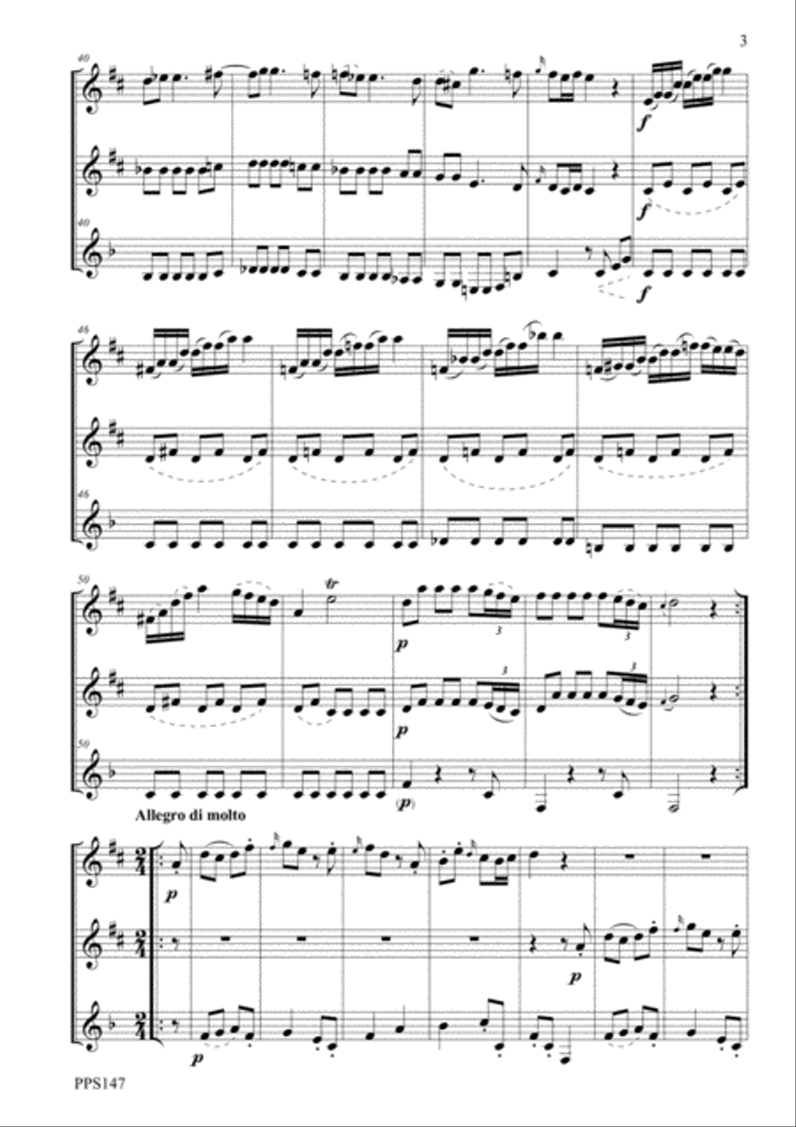 HAYDN TRIO IN D MAJOR Hob. XI:27 for flute, oboe & clarinet Woodwind Trio scores gallery preview page 5