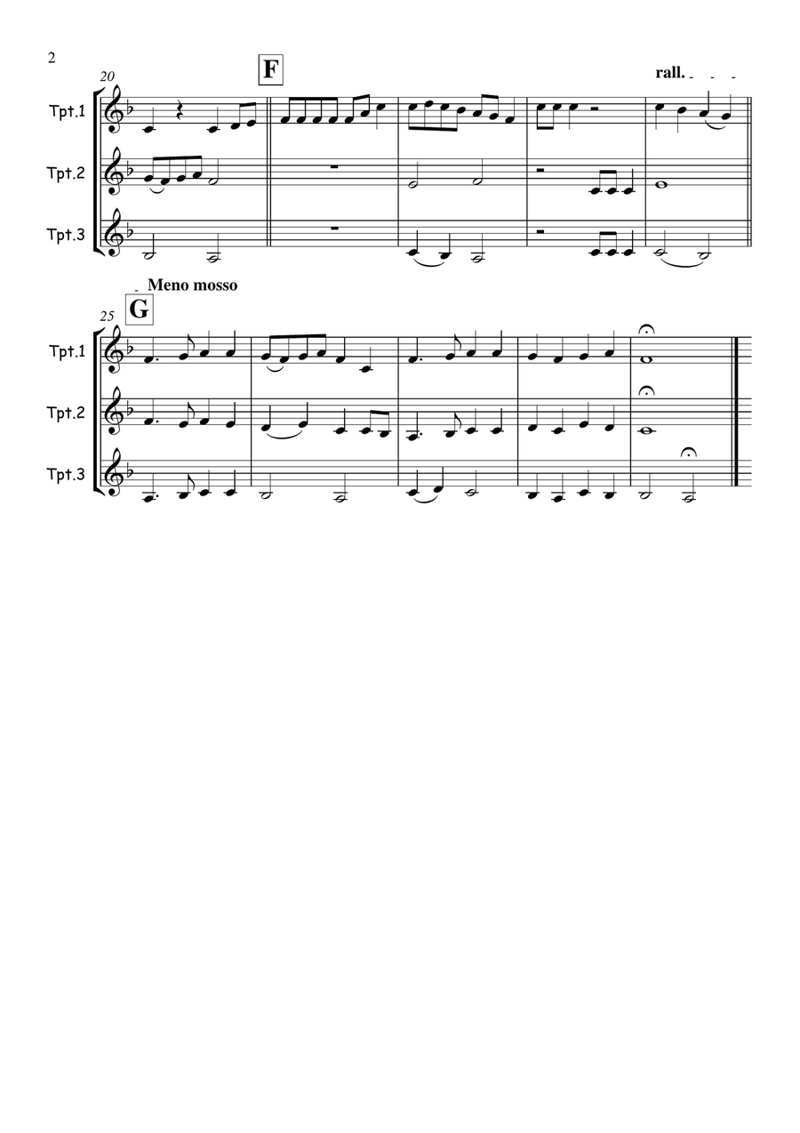 Three French Songs for Easy Trumpet Trio Three French Songs for Easy Trumpet Trio Trumpet Trio scores gallery preview page 2