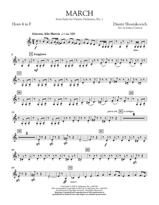 March from Suite for Variety Orchestra, No. 1 - F Horn 4
