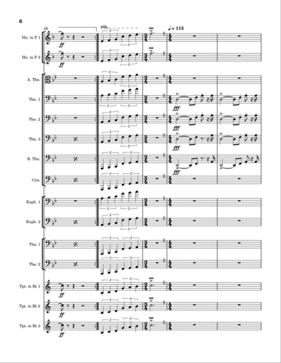 Gladiatore Fanfare Gladiatore Fanfare Brass Ensemble scores gallery preview page 6