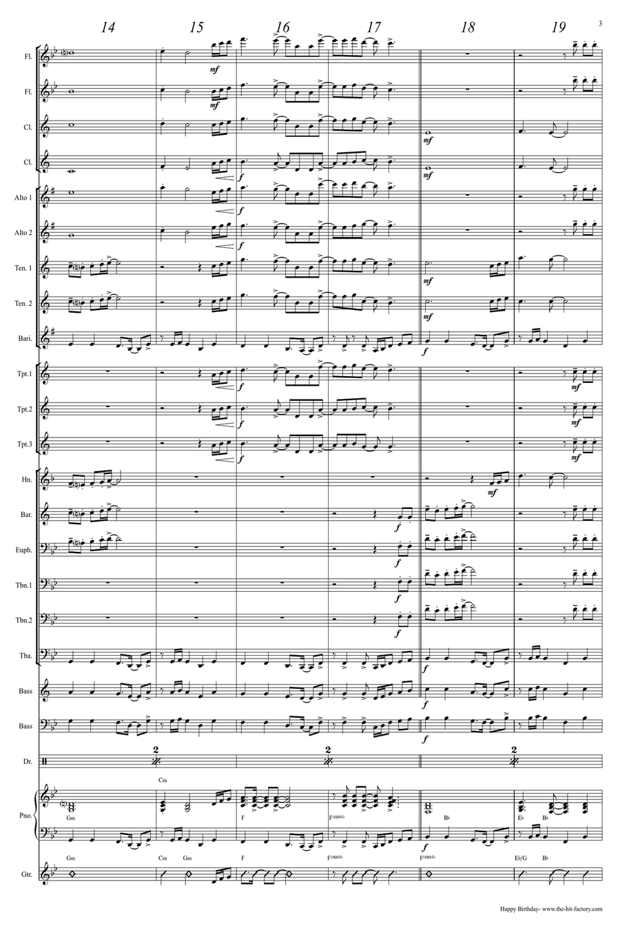 Happy Birthday Concert Band scores gallery preview page 4