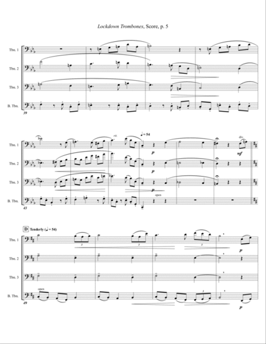 Lockdown Trombones (Trombone Quartet) Trombone Quartet scores gallery preview page 5