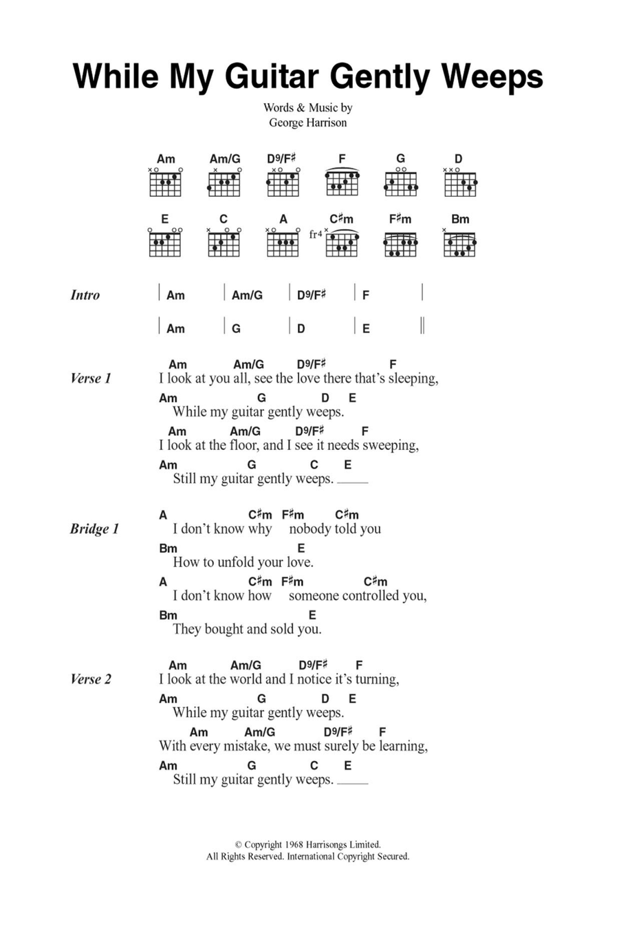 While My Guitar Gently Weeps Acoustic Guitar scores gallery preview page 1