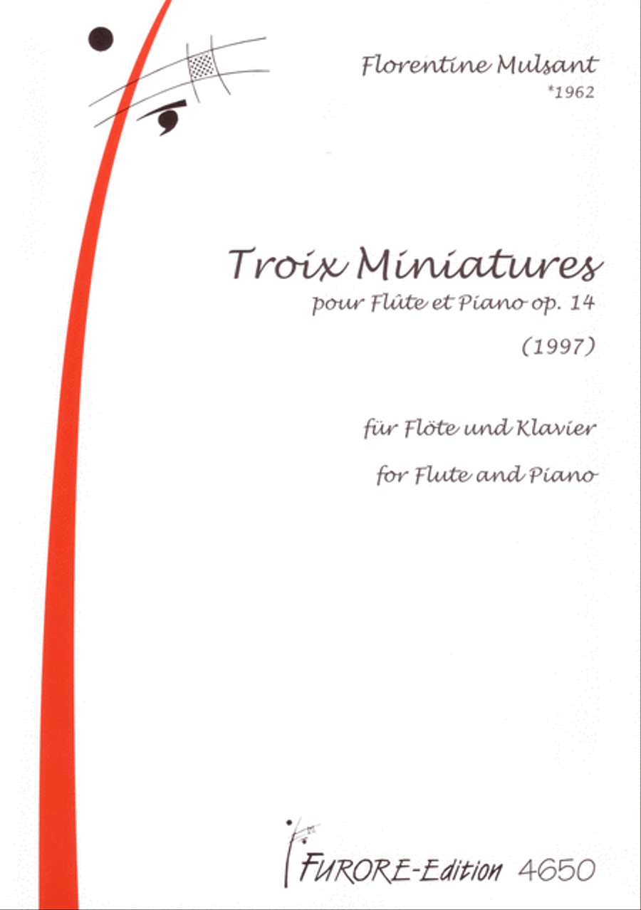 Trois miniatures pour flute et piano Flute Solo scores gallery preview page 1