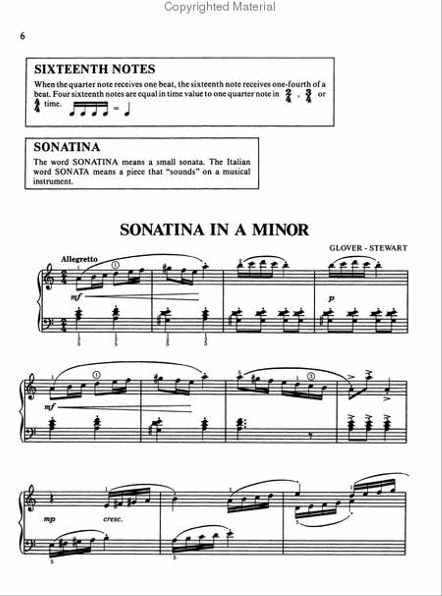David Carr Glover Method for Piano Performance Piano Method scores gallery preview page 3
