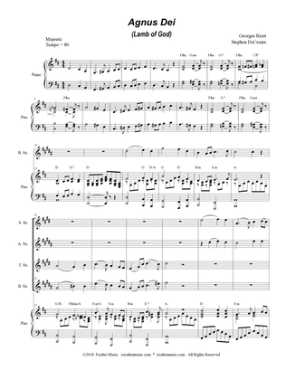 Book cover for Agnus Dei (Saxophone Quartet and Piano)