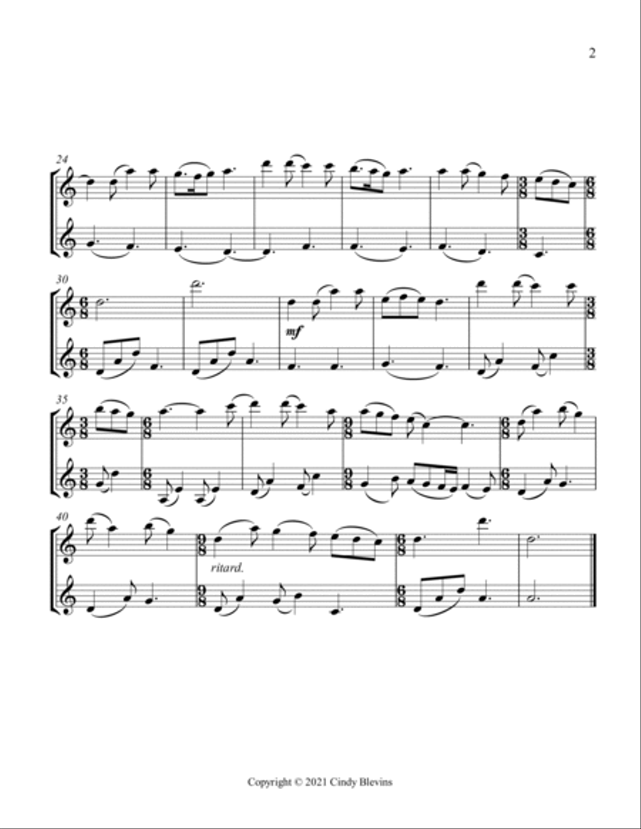 Scarborough Fair, Flute and Violin Flute scores gallery preview page 3
