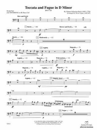 Toccata and Fugue in D Minor: (wp) 2nd B-flat Trombone B.C.