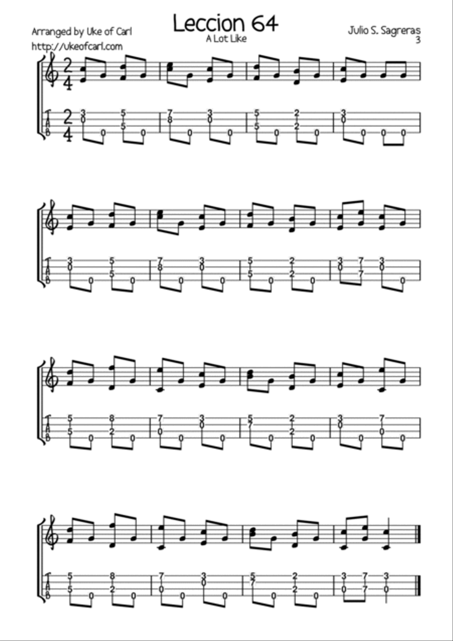 Sagreras for Ukulele - 11 Fun Pieces Ukulele scores gallery preview page 6