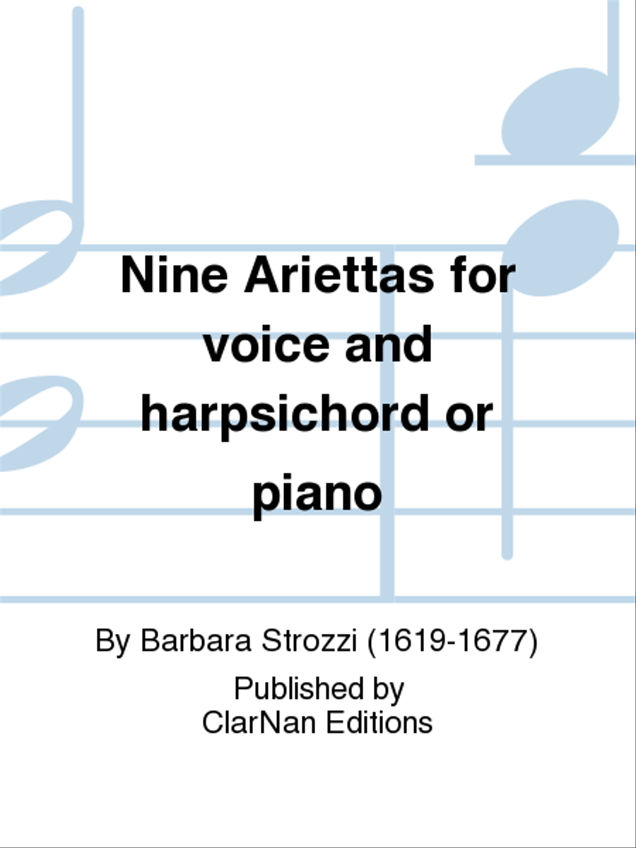 Nine Ariettas for voice and harpsichord or piano Voice scores gallery preview page 1