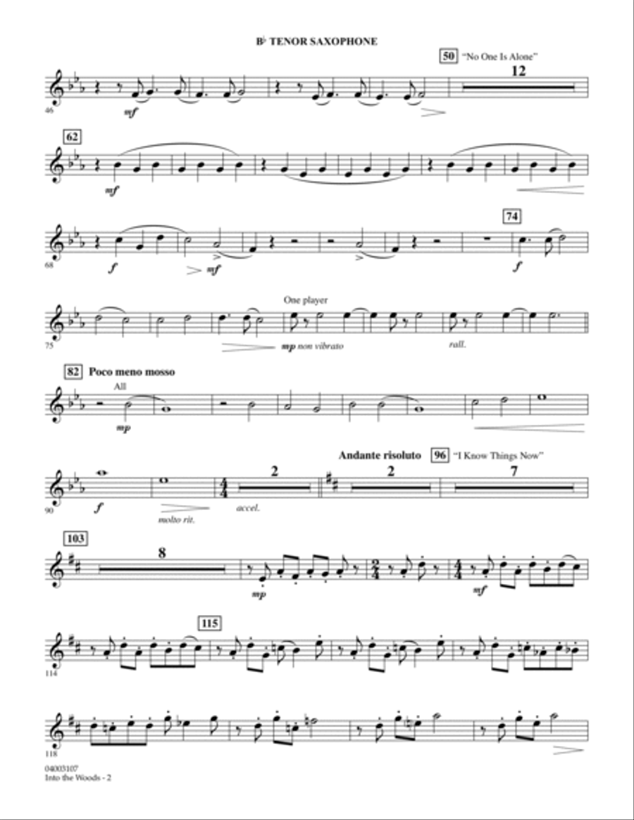 Selections from Into the Woods - Bb Tenor Saxophone Concert Band scores gallery preview page 2