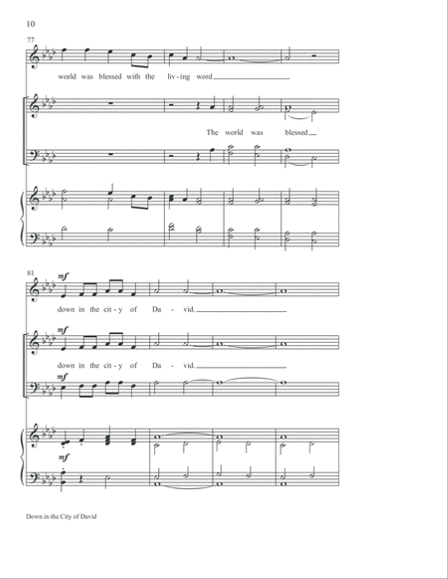 Down in the City of David 4-Part scores gallery preview page 11