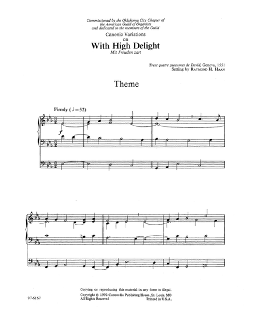 Canonic Variations on "With High Delight"