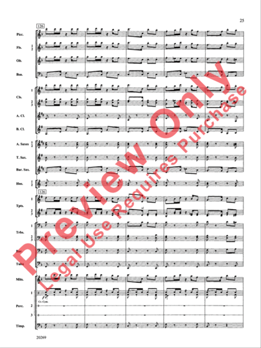 Night in the Tropics Concert Band scores gallery preview page 26