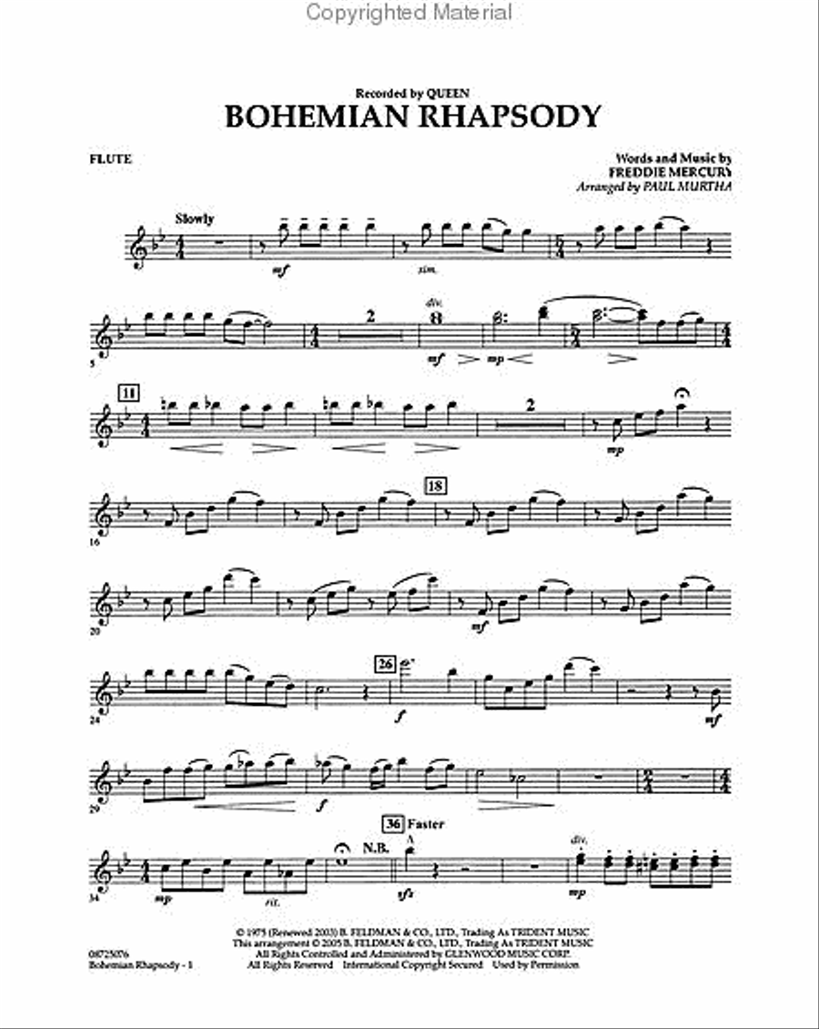 Bohemian Rhapsody Concert Band scores gallery preview page 4
