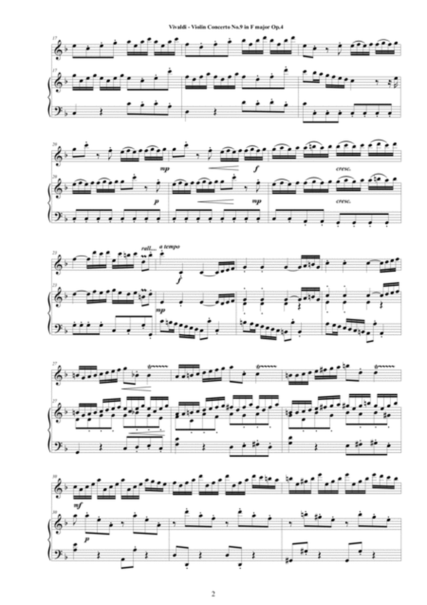 Vivaldi - Violin Concerto in F major RV 284 Op.4 No.9 for Violin and Piano image number null
