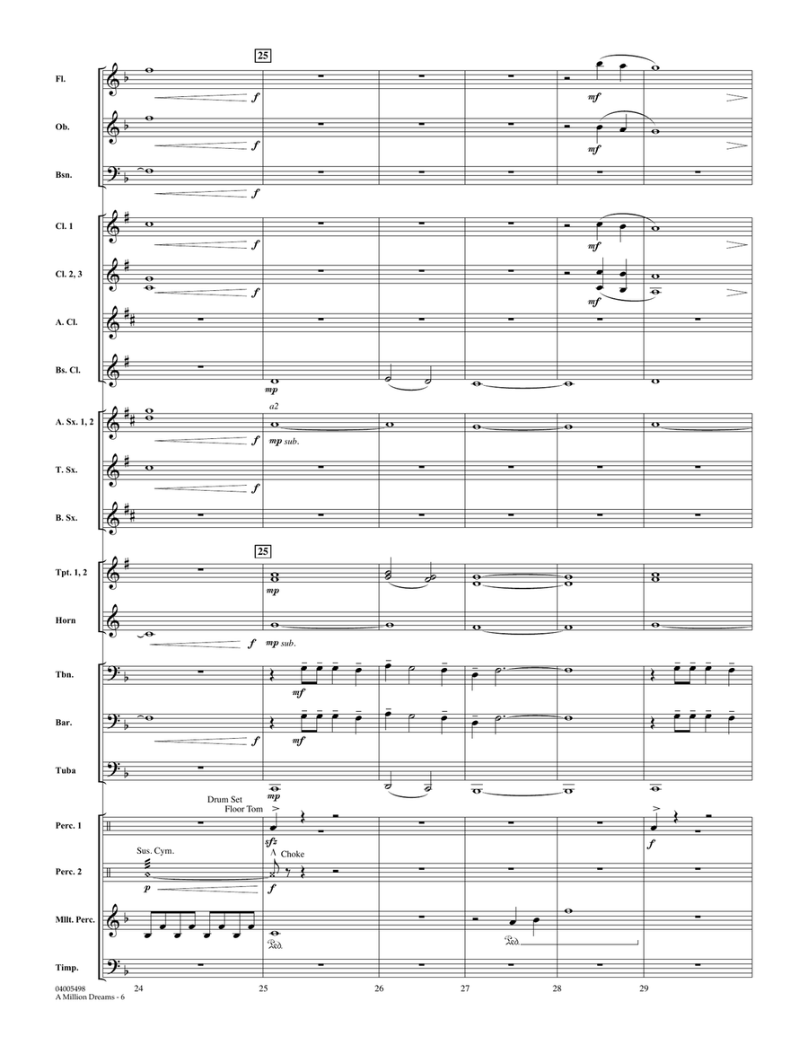 A Million Dreams (from The Greatest Showman) (arr. Michael Brown) - Full Score Concert Band scores gallery preview page 6