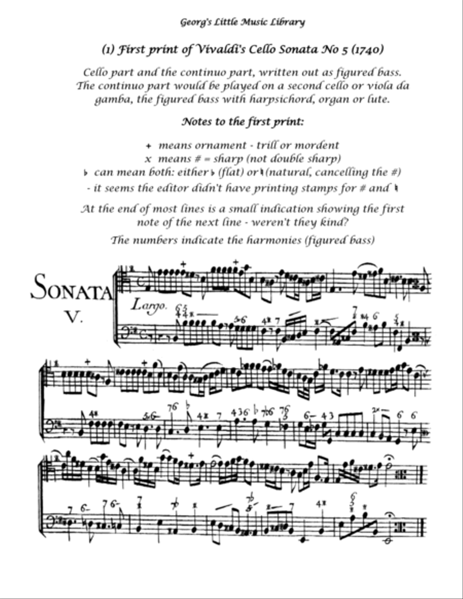 Vivaldi Cello Sonata No 5 E minor arr. for cello & guitar String Duet scores gallery preview page 3