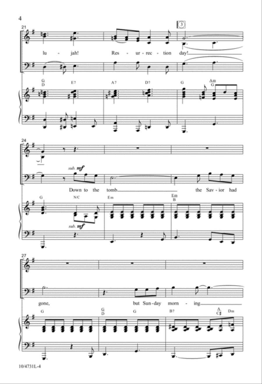 Hallelujah! Resurrection Day! 3-Part scores gallery preview page 4