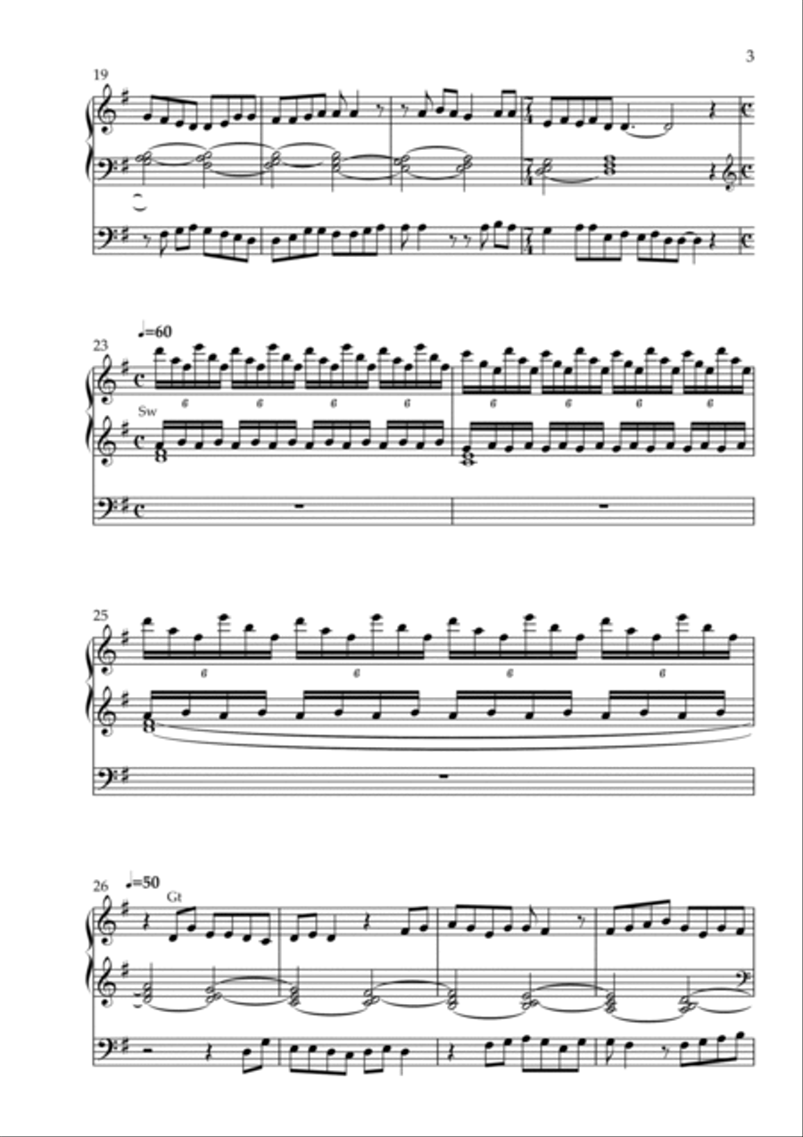 In Paradisum, Op. 168 (Organ Solo) by Vidas Pinkevicius Organ Solo scores gallery preview page 3