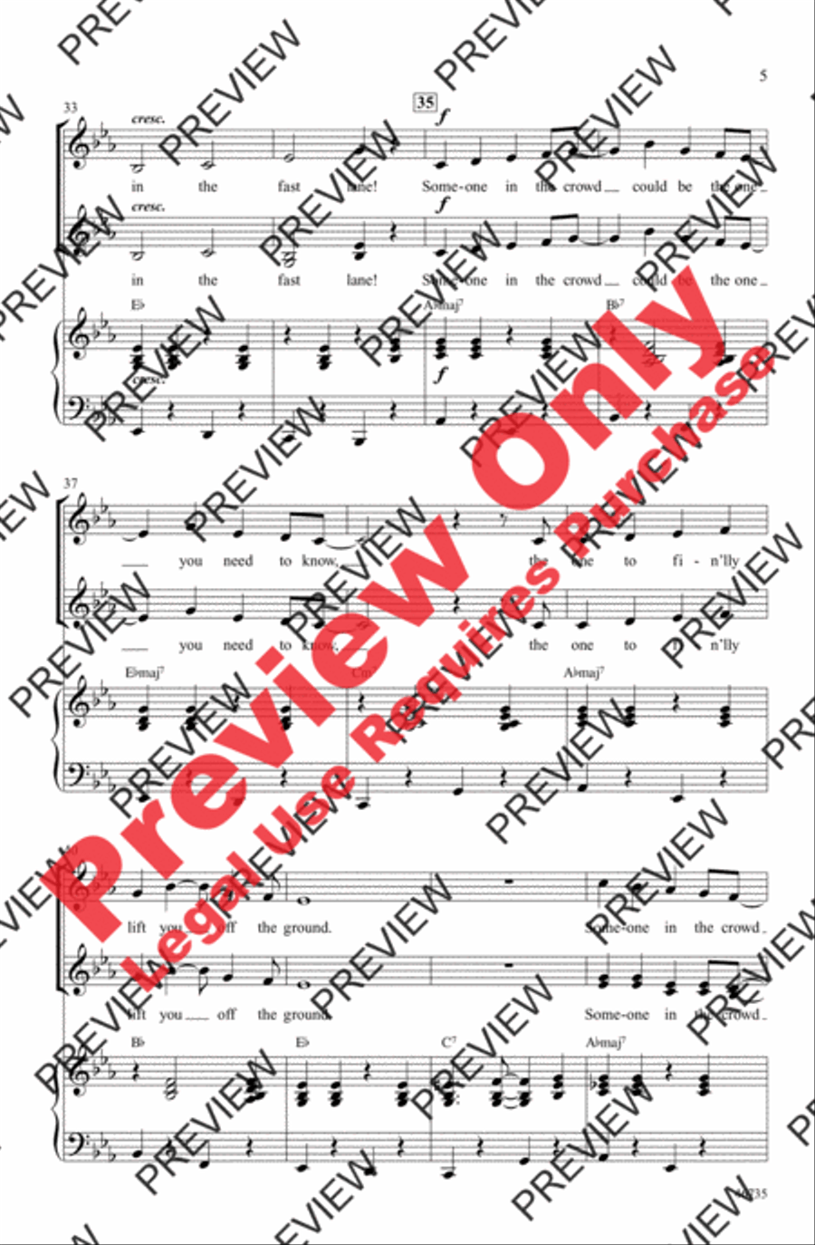 Someone in the Crowd by Pasek and Paul SSAA - Sheet Music page 5
