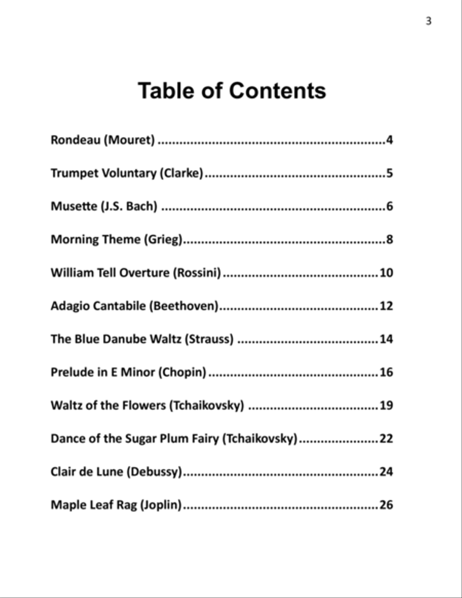 More Easy Classical Favorites - 12 Arrangements for Late Elementary Pianists Easy Piano scores gallery preview page 3