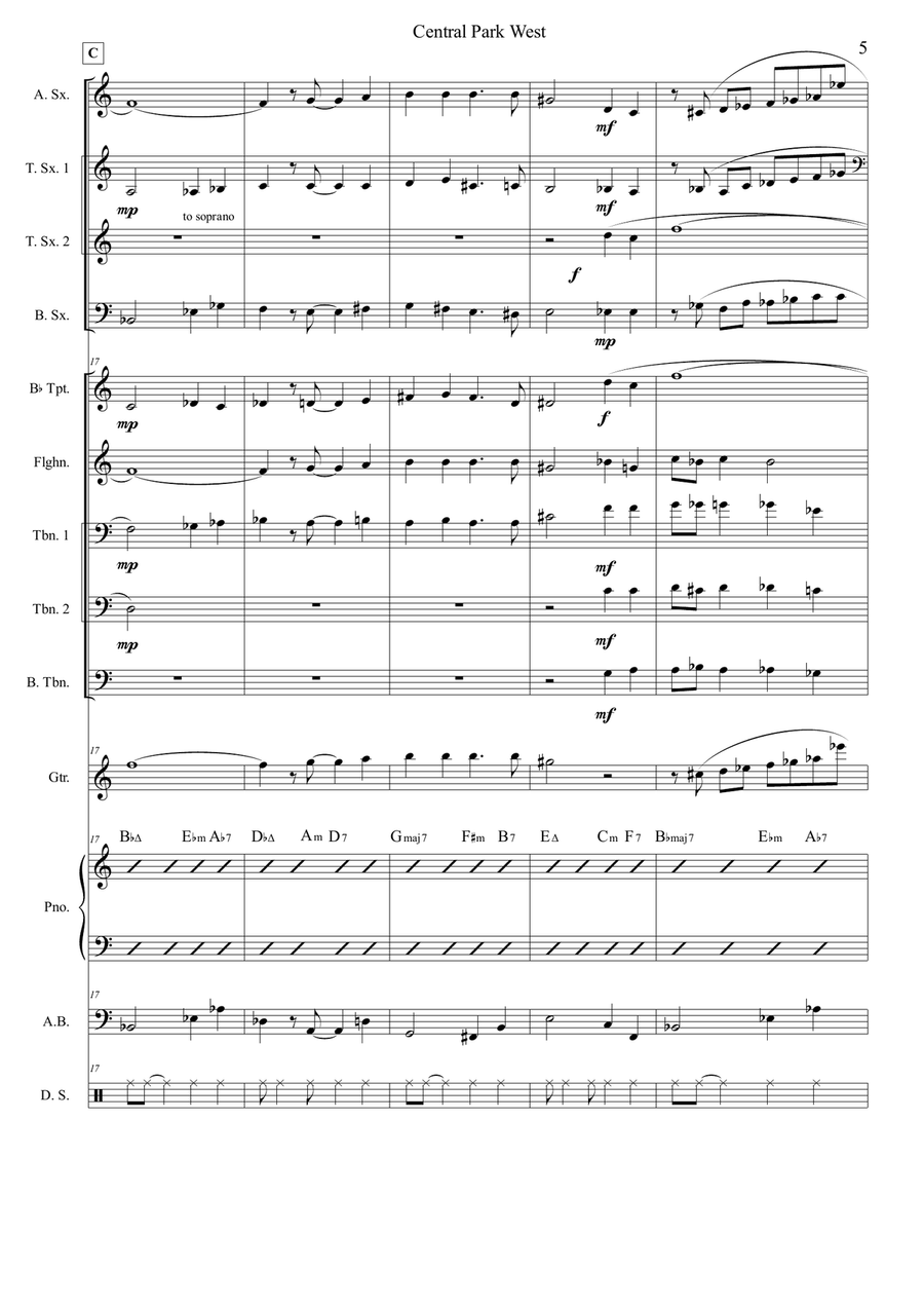 Central Park West by John Coltrane Jazz Ensemble - Digital Sheet Music page 5